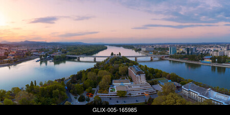 Hungary Budapest. Aerial view about the Margaret island.-stock-foto