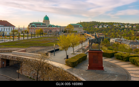 Europe hungary Budapest Buda Castle Artus Gorgey statue-stock-foto