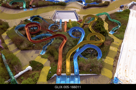 Europe Hungary Mogyorod Abandoned aquapark-stock-foto