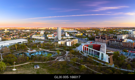 Europe HUngary Budapest. Aerial cityscape over by Orczy garden-stock-foto