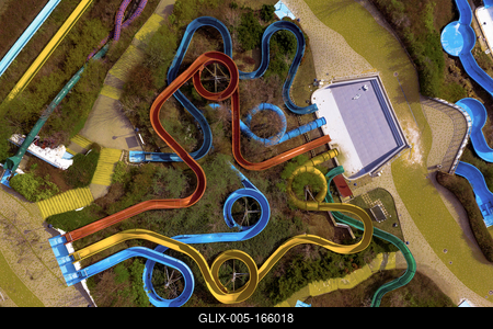 Europe Hungary Mogyorod Abandoned aquapark-stock-foto