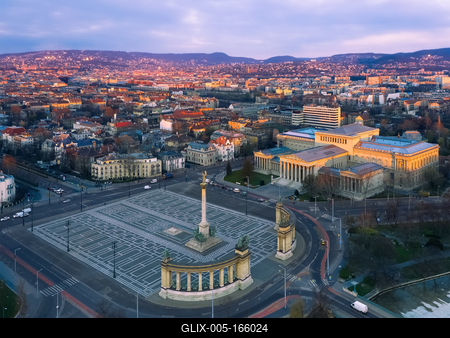 Europe Hungary Budapest Heroes square-stock-foto
