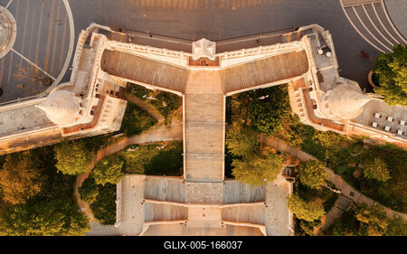 Hungary Budapest. Amazing aerial cityscape about the Fishermans bastion-stock-foto
