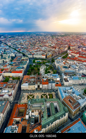 Europe hungary Budapest. Aerial panoramic cityscape about Budapest with epic sky.-stock-foto