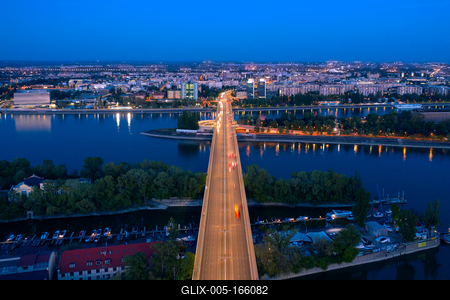 Hungary Budapest. Aerial view about Arpad bridge-stock-foto