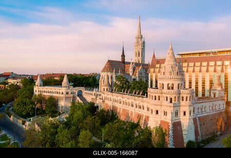 Hungary Budapest. Amazing aerial cityscape about the Fishermans bastion-stock-foto