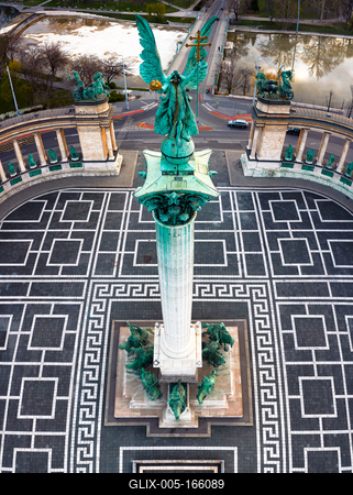 Europe Hungary Budapest Heroes square-stock-foto