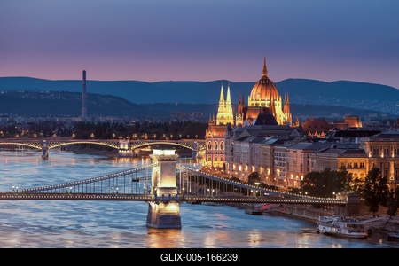 Hungary Budapest. Amazing photo about the Chain bridge and Danube river-stock-foto