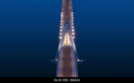 Hungary Budapest. Splendid aerial photo about the Megyeri bridge in border of Budapest. This bridge connect the M3 Highway with 11 road. A part of M0 ring road. Newest bridge of city. The bridge was handed over in 2008-stock-foto