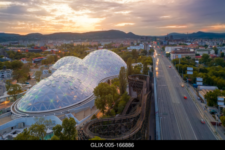 New building in Budapest zoo what name is Pannon Park-stock-foto