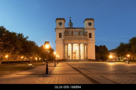 Hungary Vac City. Amazing aerial citycape with cathedral-stock-foto