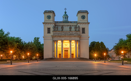 Hungary Vac City. Amazing aerial citycape with cathedral-stock-foto