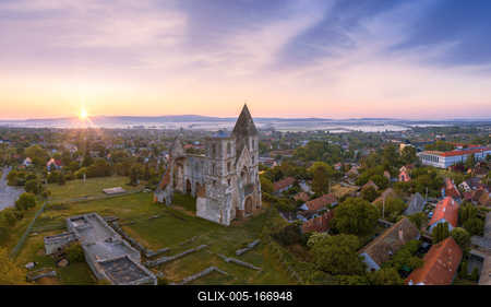 Hungary Zsambek. Premontre Monastery. ruin church.-stock-foto