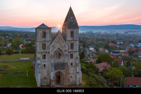Hungary Zsambek. Premontre Monastery. ruin church.-stock-foto