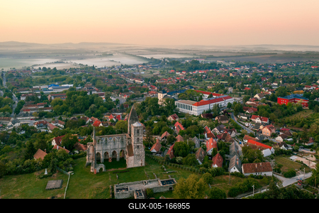 Hungary Zsambek. Premontre Monastery. ruin church.-stock-foto