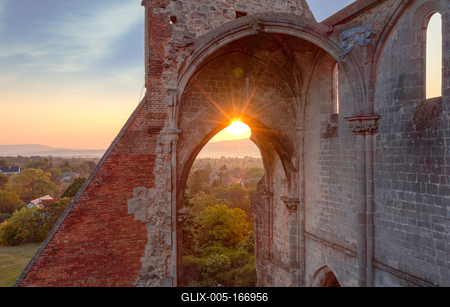 Hungary Zsambek. Premontre Monastery. ruin church.-stock-foto