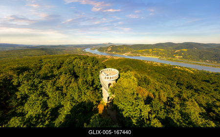 Julianus lookout tower in Danube bend Hungary.-stock-foto