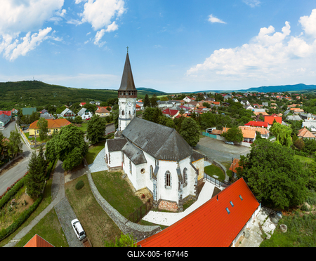 Church of the Assumption in Gyongyospata Hungary.-stock-foto
