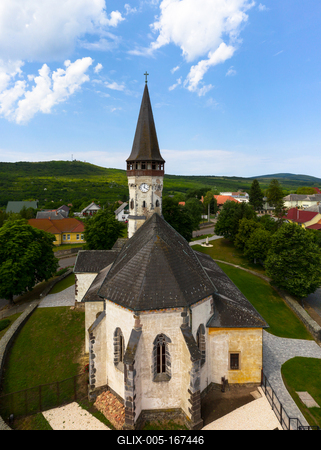 Church of the Assumption in Gyongyospata Hungary.-stock-foto