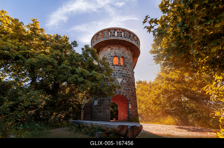 Julianus lookout tower in Danube bend Hungary.-stock-foto