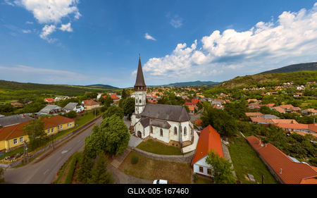 Church of the Assumption in Gyongyospata Hungary.-stock-foto