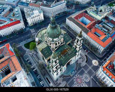 Aerial view from St Stephen's Basilica-stock-foto