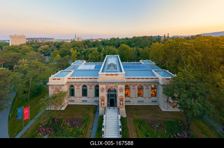 The Millenium house in City park of Budapest-stock-foto