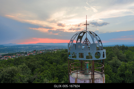 Margitas geodetic tower next to Szada Hungary-stock-foto