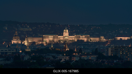 Buda royal castle panoramic photo-stock-foto
