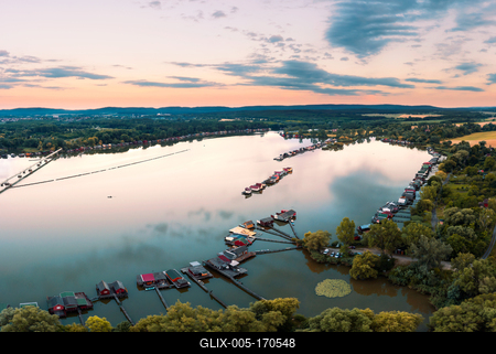 Lake Bokod next to Oroszlany city in Hungary-stock-foto