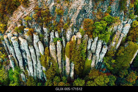 The basalt organs og the vulcanic Saint George hill's-stock-foto