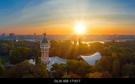 Water tower in Margaret island Budapest Hungary-stock-foto