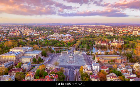 City park of Budapest from Above-stock-foto