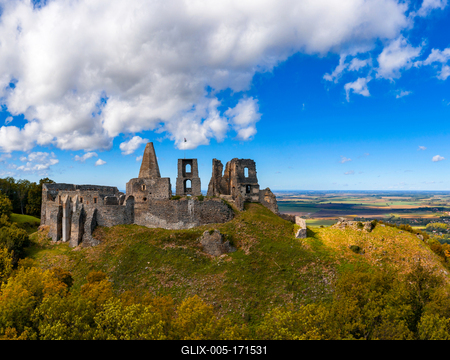 Castle of Somlo in Balaton Highland-stock-foto