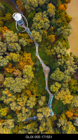 Canopy walkway in Mako city Hungary-stock-foto