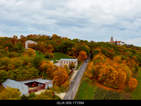 Fantastic arieal photo of Pannonhalama Benedictine abbey in Hungary.-stock-foto