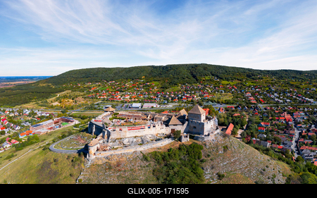 Sumeg castle in Hungary- Historical Fort.-stock-foto