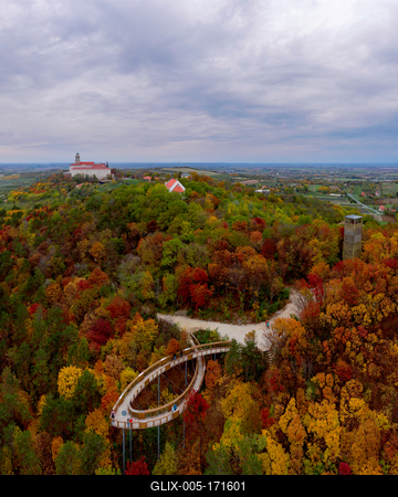 Fantastic arieal photo of Pannonhalama Benedictine abbey in Hungary.-stock-foto