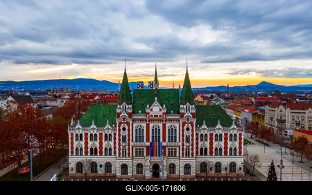 Ujpest city center in Budapest Hungary. City hall of ujpest. Amazing christmas mood.-stock-foto
