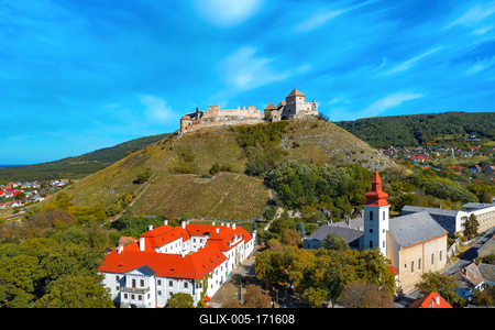 Sumeg castle in Hungary- Historical Fort.-stock-foto