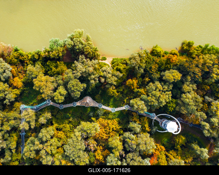 Canopy walkway in Mako city Hungary-stock-foto