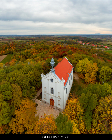 Fantastic arieal photo of Pannonhalama Benedictine abbey in Hungary.-stock-foto