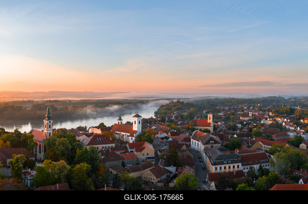 Aerial cityscape about Szentendre Hungary-stock-foto