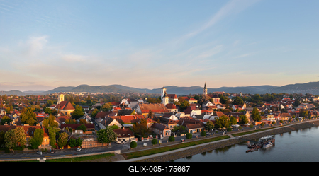 Aerial cityscape about Szentendre Hungary-stock-foto