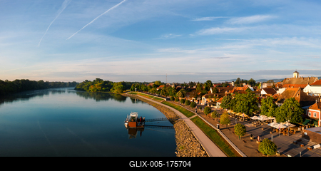 Aerial cityscape about Szentendre Hungary-stock-foto