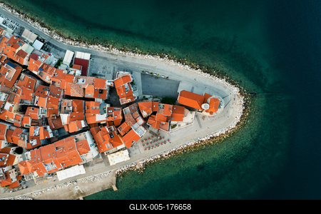 Panoramic photo about piran Slovenia-stock-foto