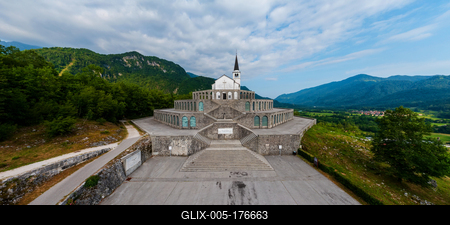 Italian Charnel house in Kobarid Slovenia-stock-foto