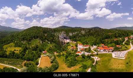 Predjama castle is a unique cave what built in a cave entrance.-stock-foto