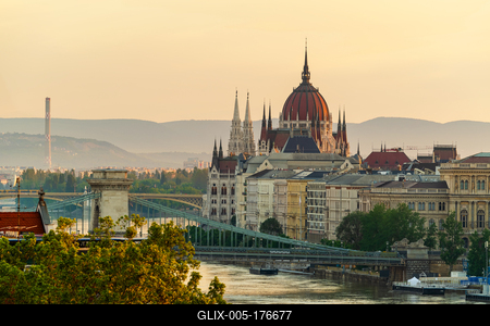 Budapest morning city scape-stock-foto