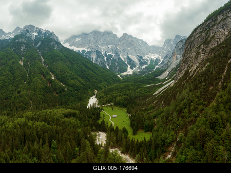 Amazing panoramic photo about the Triglav National park in highest point of Slovenia.-stock-foto